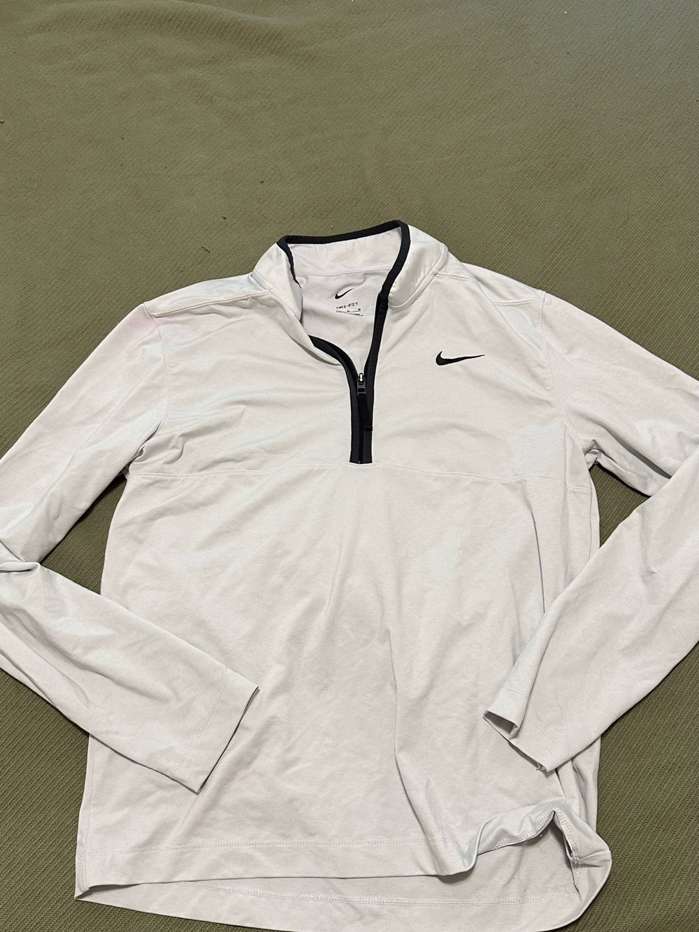 Nike White Dri-FIT Half-Zip with Black Accents